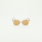 Ciarra Lt Rose Angular Crystal Sunglasses.Lt Brown Solid Lens.