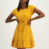 Mustard Tiered  Dress