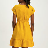 Mustard Tiered  Dress