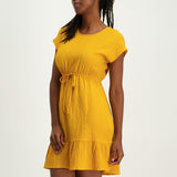 Mustard Tiered  Dress