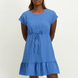 Blue Tiered  Dress