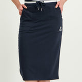 LADIES CIARRA NAVY JOGGER SKIRT WITH WHITE  STRIPE DETAIL