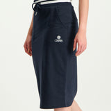 LADIES CIARRA NAVY JOGGER SKIRT WITH WHITE  STRIPE DETAIL