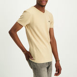 MENS MODA STONE TEXTURED V-NECK T-SHIRT (HD LOGO)