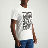 MENS MODA WHITE GRAPHIC T-SHIRT