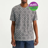 MENS MODA WHITE/BLACK AOP T-SHIRT (ETHNIC GEO)