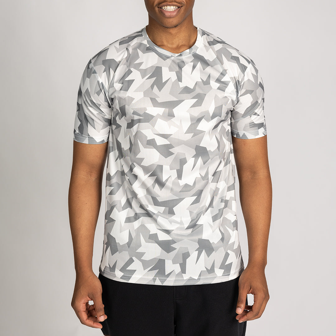 MENS MODA WHITE/GREY AOP T-SHIRT (SNOW CAMO)