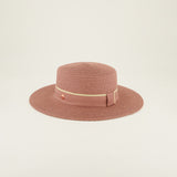 Boater Straw Sun Hat.Rose Gold Ingot.