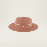 Boater Straw Sun Hat.Rose Gold Ingot.