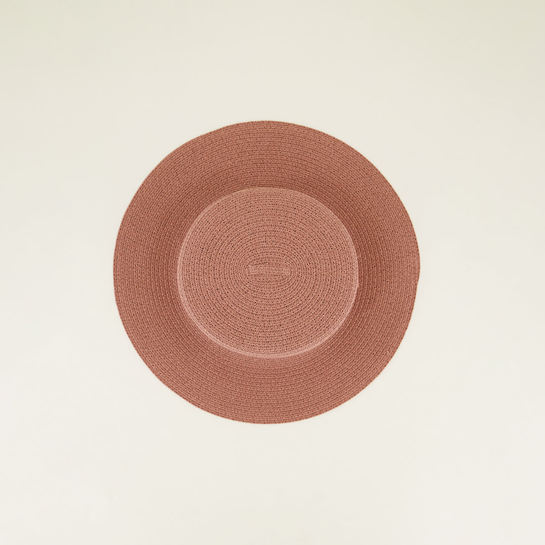 Boater Straw Sun Hat.Rose Gold Ingot.