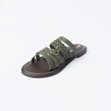 Push In Leather Weave Sandal