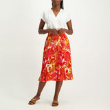 Floral Pleated Skirt