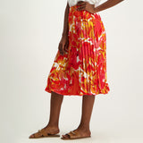 Floral Pleated Skirt