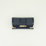 Ciarra Navy Double Flap Wallet.Patent And Croc.