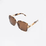 Square Oversized Sunglasses.Brown Lens.