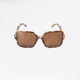 Square Oversized Sunglasses.Brown Lens.