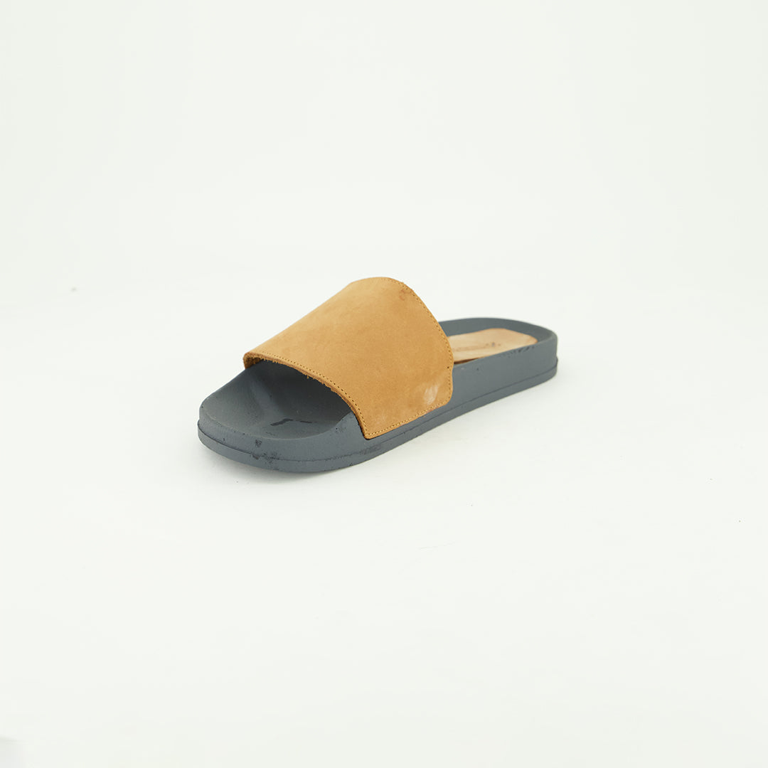 Nubuck Leather Slide Sandal.