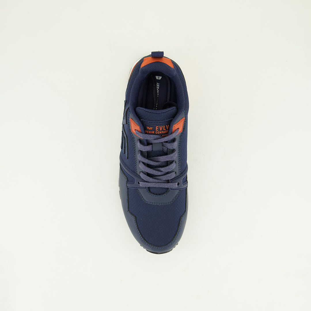 Evolve Navy And Orange Racer Sneaker.