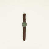 Pu Strap Watch.Brushed Gun Metal Bezel.