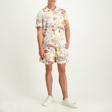 MENS MODA WHITE FLORAL SWIM SHORTS (MESH LINED)