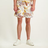 MENS MODA WHITE FLORAL SWIM SHORTS (MESH LINED)