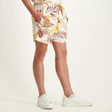 MENS MODA WHITE FLORAL SWIM SHORTS (MESH LINED)