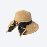 Downturn Striped Bow Tie Sun Hat.