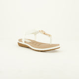 Comfort Thong Sandal.Gold Diamante Trim.