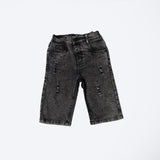 PRE-BOYS MODA CHARCOAL DENIM SHORTS - RIP &amp; REPAIR