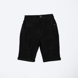 BOYS MODA BLACK RIP &amp; REPAIR SHORTS