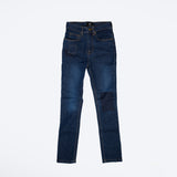 BOYS MODA BLUE DENIM JEANS BLOCK PATCH DETAIL