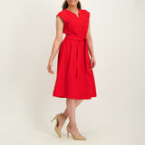 LADIES CIARRA RED SHIRT DRESS