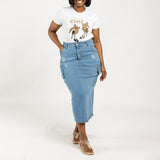 Ladies Denim Cargo Skirt