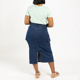 Ladies Denim Cargo Skirt